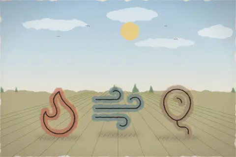 Umflarea balonului în zori (ilustrație)